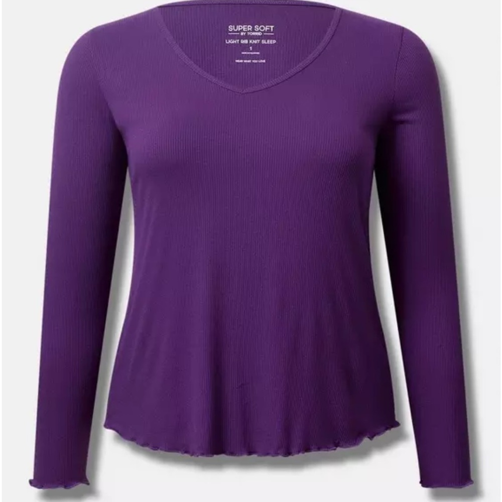 Torrid 1X Super Soft Rib Long Sleeve Sleep Tee